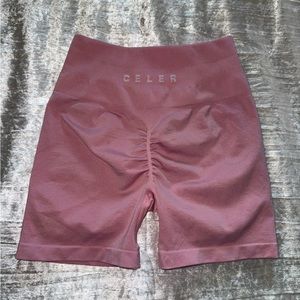 Celer Scrunch Workout Shorts - Pink Lady